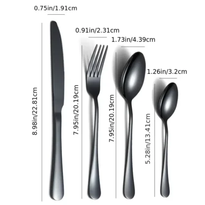 Gold cutlery set  with stand - Image 7