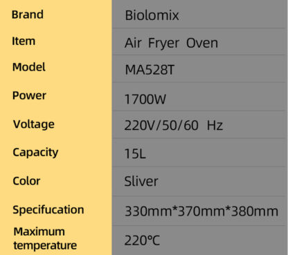 biolomix 15litre airfiyer - Image 4