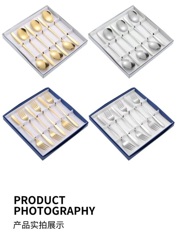 12pieces gold spoon and fork mix