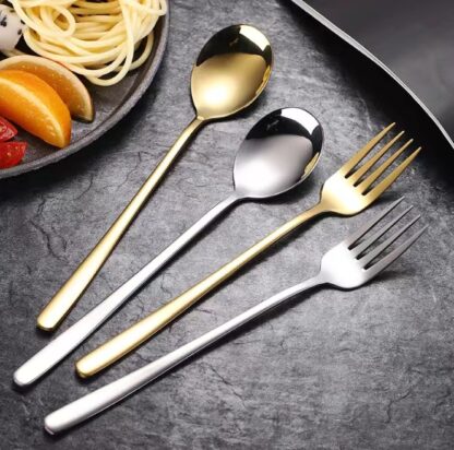 20 pieces gold spoon and fork mix - Image 3