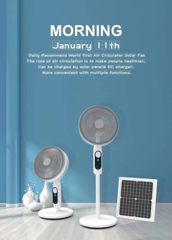 Dual Use Air Circulation Fan With Solar Panel